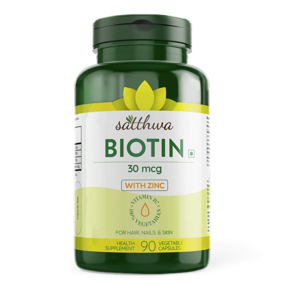 Best Biotin Supplement with Zinc for Hair growth, Nails and Skin Satthwa
