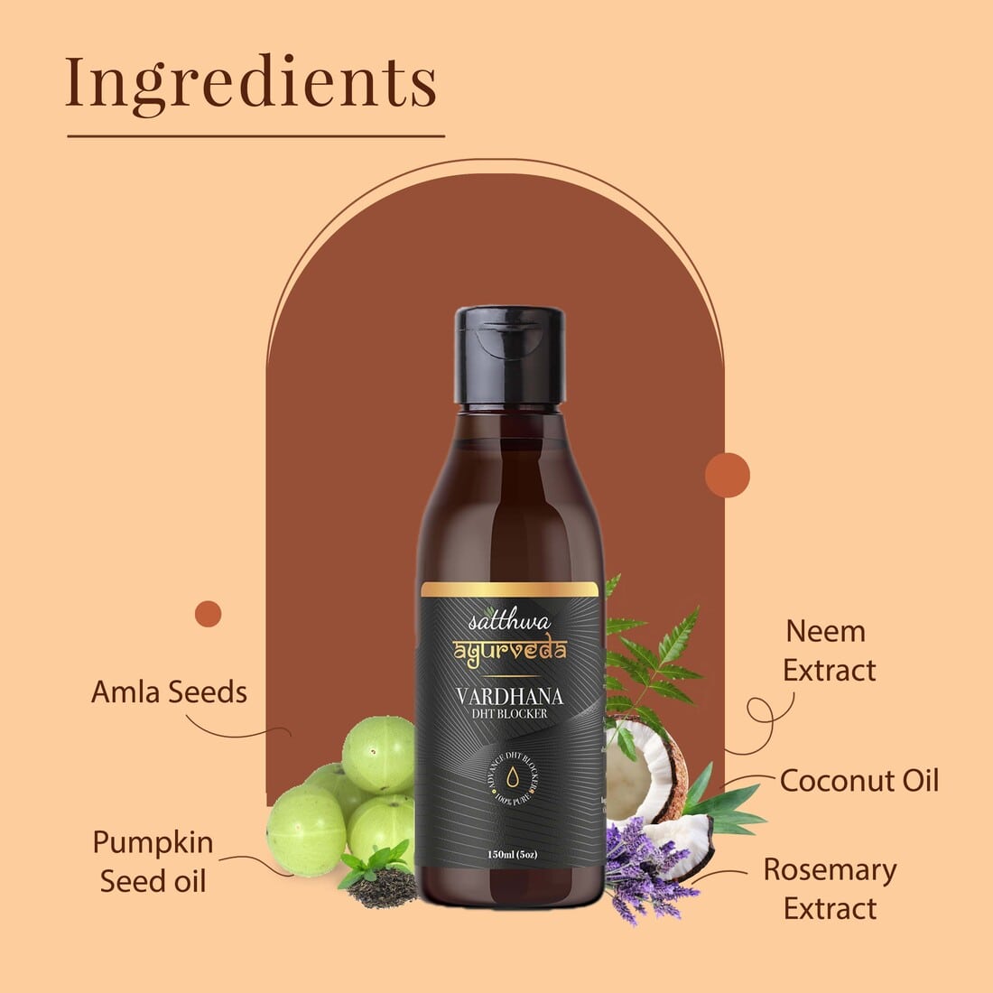 Satthwa Vardhana Hair Oil DHT Blocker Hair Oil For Hair Regrowth