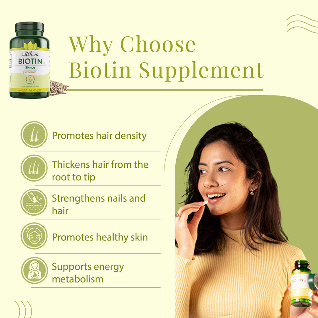 Best Biotin Supplement With Zinc For Hair Growth Nails And Skin Satthwa 9098