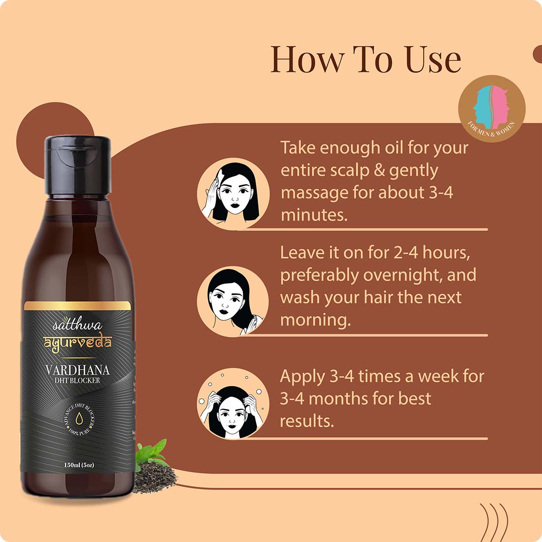 Satthwa Vardhana Hair Oil | With Pumpkin Seed Oil & Saw Palmetto as Natural  DHT Blockers | Helps Control Hair Fall and Strong hair | Paraben Free 150ml  (5oz)